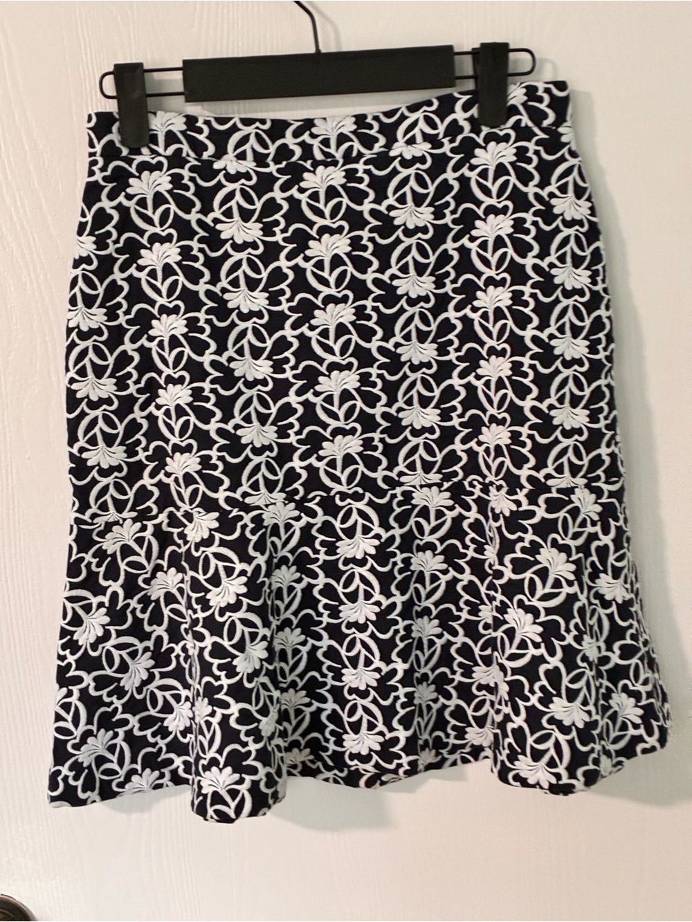Ann Taylor Navy Dress with White Floral Embroidery